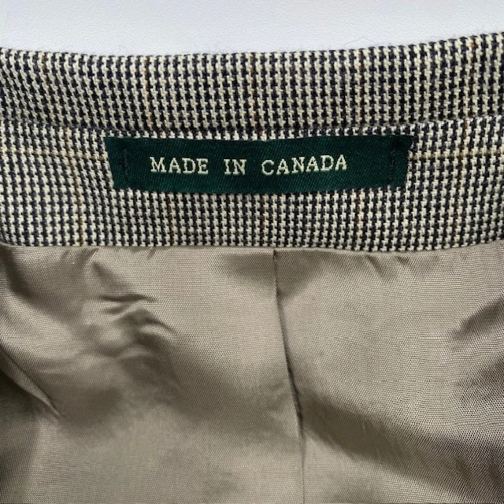Lauren‎ Ralph Lauren Blazer Sport Coat 44R Tan Brown Wool Micro Check Canada VGC